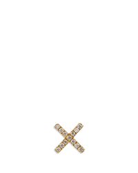 Loquet London | Metallic Diamond 14k Yellow Gold Cross Single Earring - Give A Kiss | Lyst