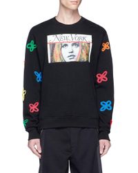 Haculla | Black 'tecknikcolor' Vintage Print Floral Appliqué Sweatshirt for Men | Lyst
