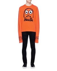 Haculla | Orange 'battle Buddy' Appliqué French Terry Sweatshirt for Men | Lyst