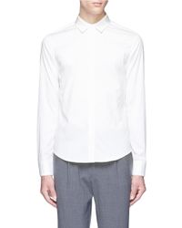 Wooyoungmi | White Silk Collar Overlay Twill Shirt for Men | Lyst