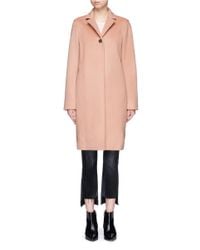 T By Alexander Wang | Pink Felted Wool Long Car Coat | Lyst