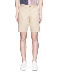 Maison Kitsuné | Brown 'jay' Cotton Twill Chino Shorts for Men | Lyst