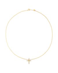 Bao Bao Wan | Metallic 'little Cross' 18k Gold Diamond Pearl Necklace | Lyst