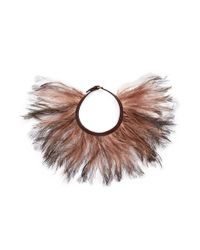 Valentino | Brown Feather Choker Necklace | Lyst