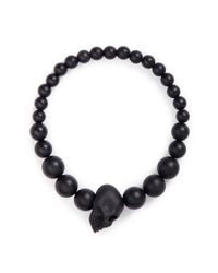 Alexander McQueen | Black Skull Graduating Brass Bead Bracelet for Men | Lyst