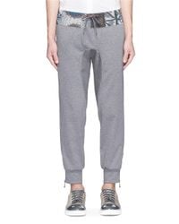 Kolor | Gray Print Waist Cotton Jogging Pants for Men | Lyst