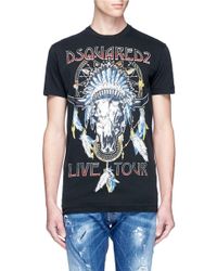 DSquared² | Blue 'live Tour' Print Cotton T-shirt for Men | Lyst