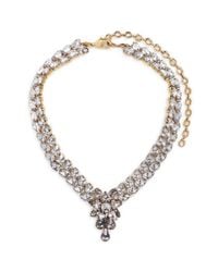 Erickson Beamon | White 'parlor Trick' 24k Gold Plated Swarovski Crystal Necklace | Lyst