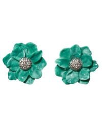 Lele Sadoughi - Green Oversized Gardenia Stud Earrings - Lyst