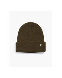 Lucky Brand Green Beanie With Metal Plaque for men
