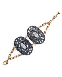 Lulu Frost - *vintage* Cut-steel Cuff - Peacock Blue - Lyst