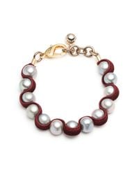 Lulu Frost - Multicolor Garnet Velvet + Grey Pearl Bracelet - Lyst