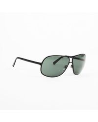 Chanel Black Framed Green "4127" Oversized Aviator Sunglasses