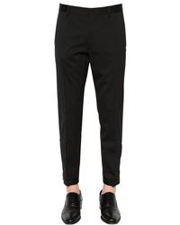DSquared² Black 16cm Slim Stretch Wool Pants W/ Zips for men