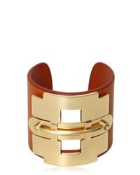 Tod's | Orange Leather And Metal Horse Bit Bracelet | Lyst