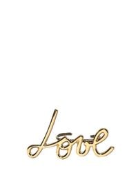 Lanvin | Metallic Love Gold Plated Brass Double Ring | Lyst
