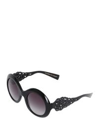Dolce & Gabbana | Black Spain & Sicily Acetate Round Sunglasses | Lyst