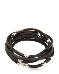 Tomasz Donocik | Metallic Sterling Stars & Leather Wrap Bracelet | Lyst