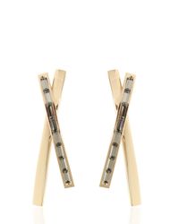 DSquared² | Metallic Gold Galvanized Earrings With Perspex | Lyst
