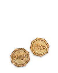 Moschino | Metallic Shop Sign Clip Earrings | Lyst