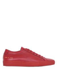 Common Projects | Red Achilles Original Leather Low-Top Sneakers | Lyst