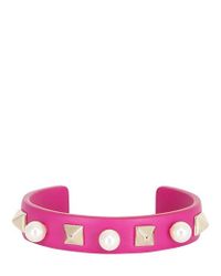 Valentino | Purple Embellished Leather Bracelet | Lyst