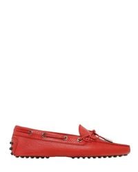 Tod's | Orange Heaven Laccetto Leather Driving Shoes | Lyst