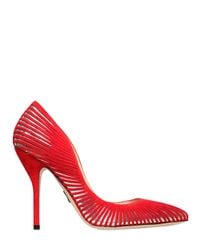 Paul Andrew | Red 105mm Colombus Mirror Cutout Suede Pumps | Lyst