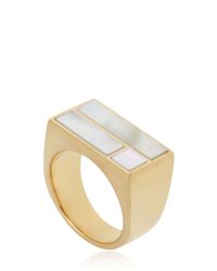 Aurelie Bidermann | Metallic Bianca Square Nacre Ring | Lyst
