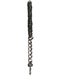 Emanuele Bicocchi | Metallic Silver Chain & Woven Leather Bracelet for Men | Lyst