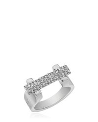 Vita Fede | Metallic Sphere Bar Swarovski Crystal Ring | Lyst