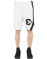 Y-3 | White Logo Detail Cotton Jogging Shorts for Men | Lyst