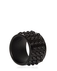 Alexander McQueen | Studded Metal Ring With Black Finish for Men | Lyst