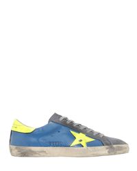 Golden Goose Deluxe Brand | Blue Super Star Suede & Leather Sneakers for Men | Lyst