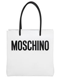 Moschino | White Logo Shopping Nappa Leather Tote | Lyst