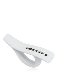 Maison Margiela White Broken Cup Handle Enameled Brass Ring