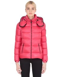 Moncler Red Berre Nylon Leger Brillant Down Jacket