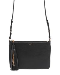 Saint Laurent | Black Teen Monogram Leather Shoulder Bag | Lyst