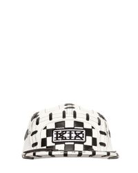 KTZ | Black Two Tone Woven Leather Baseball Hat for Men | Lyst