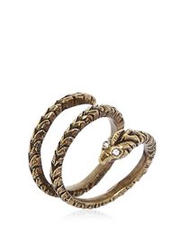 Saint Laurent | Brown Engraved Python Brass Ring | Lyst