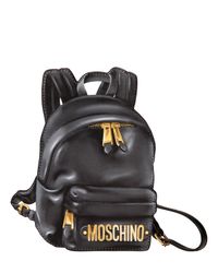 Moschino | Black Backpack Printed Leather Pouch | Lyst