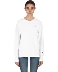 Champion White Logo Detail French Terry Sweatshirt