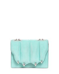 Marco De Vincenzo Blue Small Griffe Suede Shoulder Bag