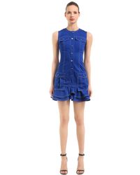 Givenchy Blue Military Light Cotton Denim Dress