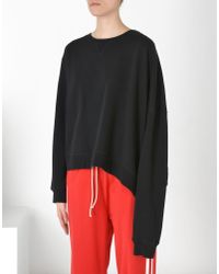MM6 by Maison Martin Margiela - Black Asymmetric Sweatshirt - Lyst