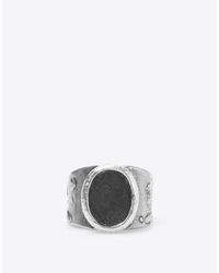 Maison Margiela - Metallic Engraved Silver Signet Ring for Men - Lyst