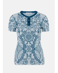 Mary Katrantzou - Blue Barbu Top Silver Teal - Lyst