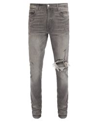 Amiri Glitter Skinny Fit Jeans in Gray for Men - Lyst