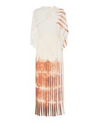 Christian Siriano - White Ceramic Pleated Cape Dress - Lyst