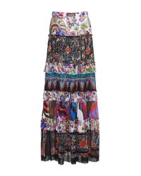 Roberto Cavalli | Yellow Enchanted Garden Tiered Long Skirt | Lyst
